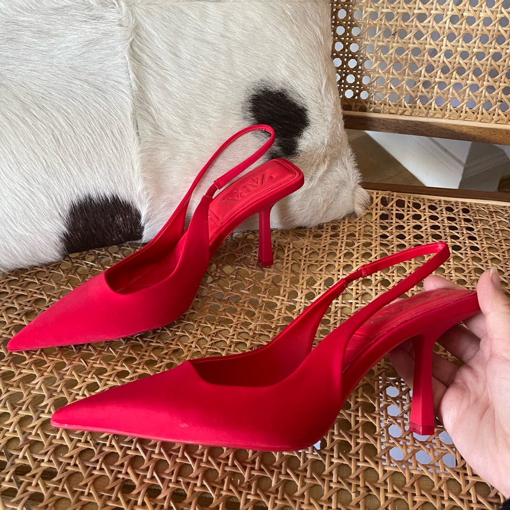 Zara Red Slingbacks